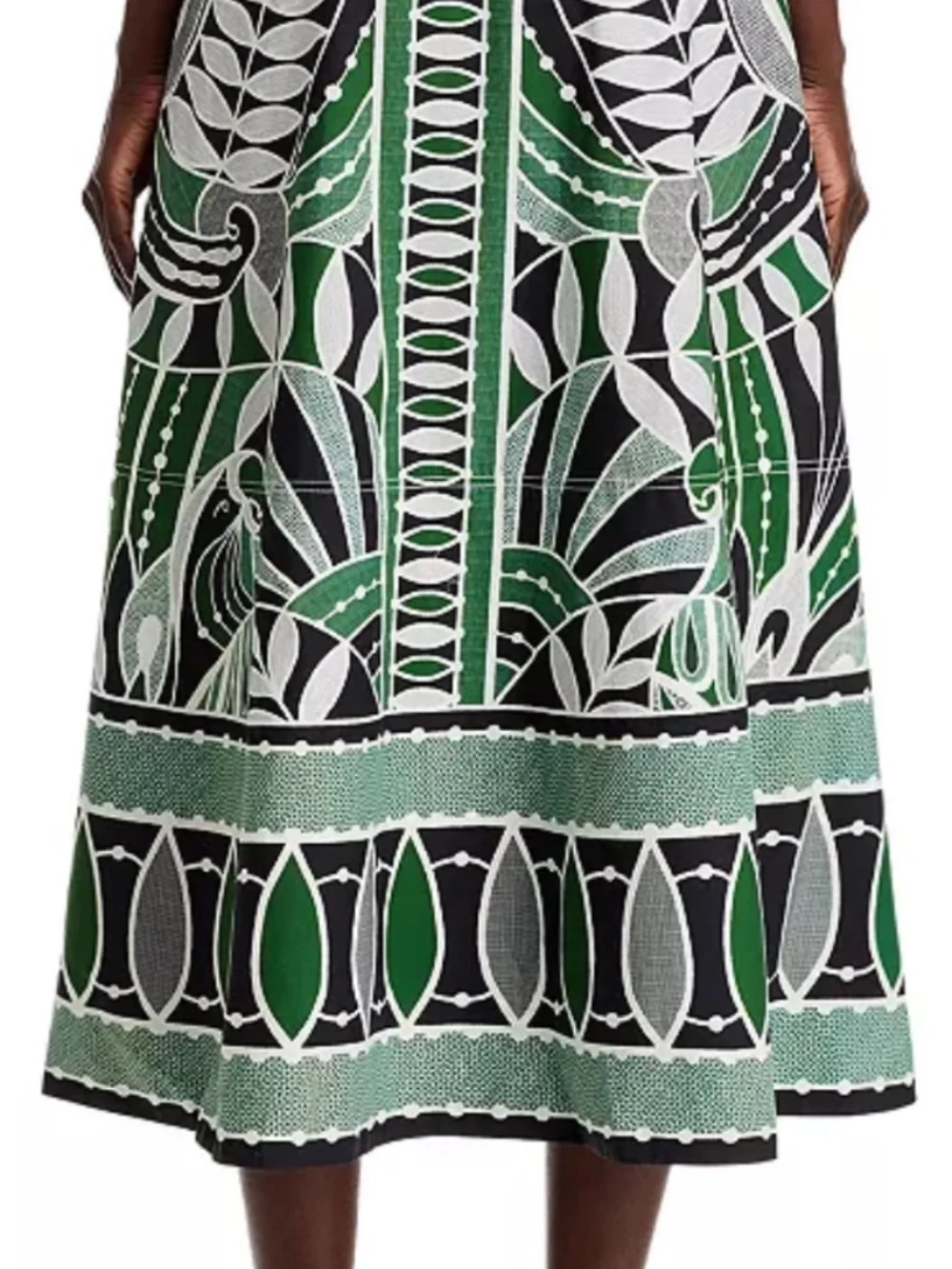 FARM Rio Lace Nature Leaf Print Skirt, Medium, Leaf Print - Picture 3 of 9